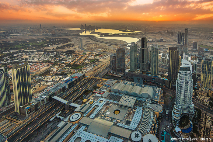 Sonnenaufgang mit Blick vom Burj Khalifa
