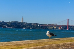 Die Statur Cristo Rei am Horizont