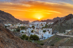 Altstadt von Muttrah in Maskat im Oman bei Sonnenaufgang