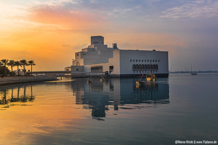 Museum für Islamische Kunst in Doha bei Sonnenuntergang