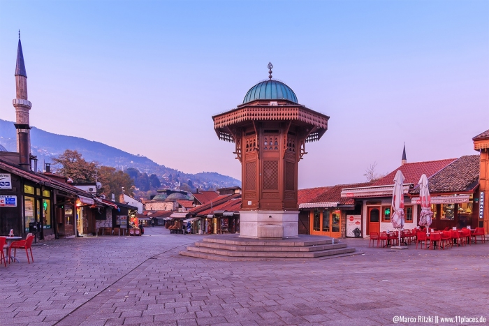 Sebilj am Morgen in Sarajevo
