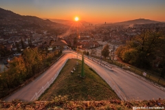 Aussicht von der Gelben Bastion zum Sonnenuntergang